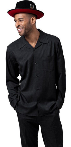 Grey Mens Suit Mens Sets 2 Piece Outfits Shirt Fashion Tracksuits Casual Set  Plus Size Long Sleeve And Pants Set - Walmart.com